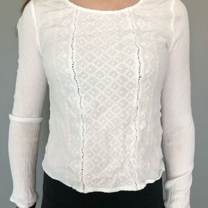 white lace long sleeve shirt
